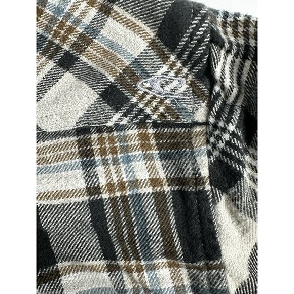 O'Neill Flannel Shirt - Men's Large - Grey Brown Plaid - Picture 7 of 7
